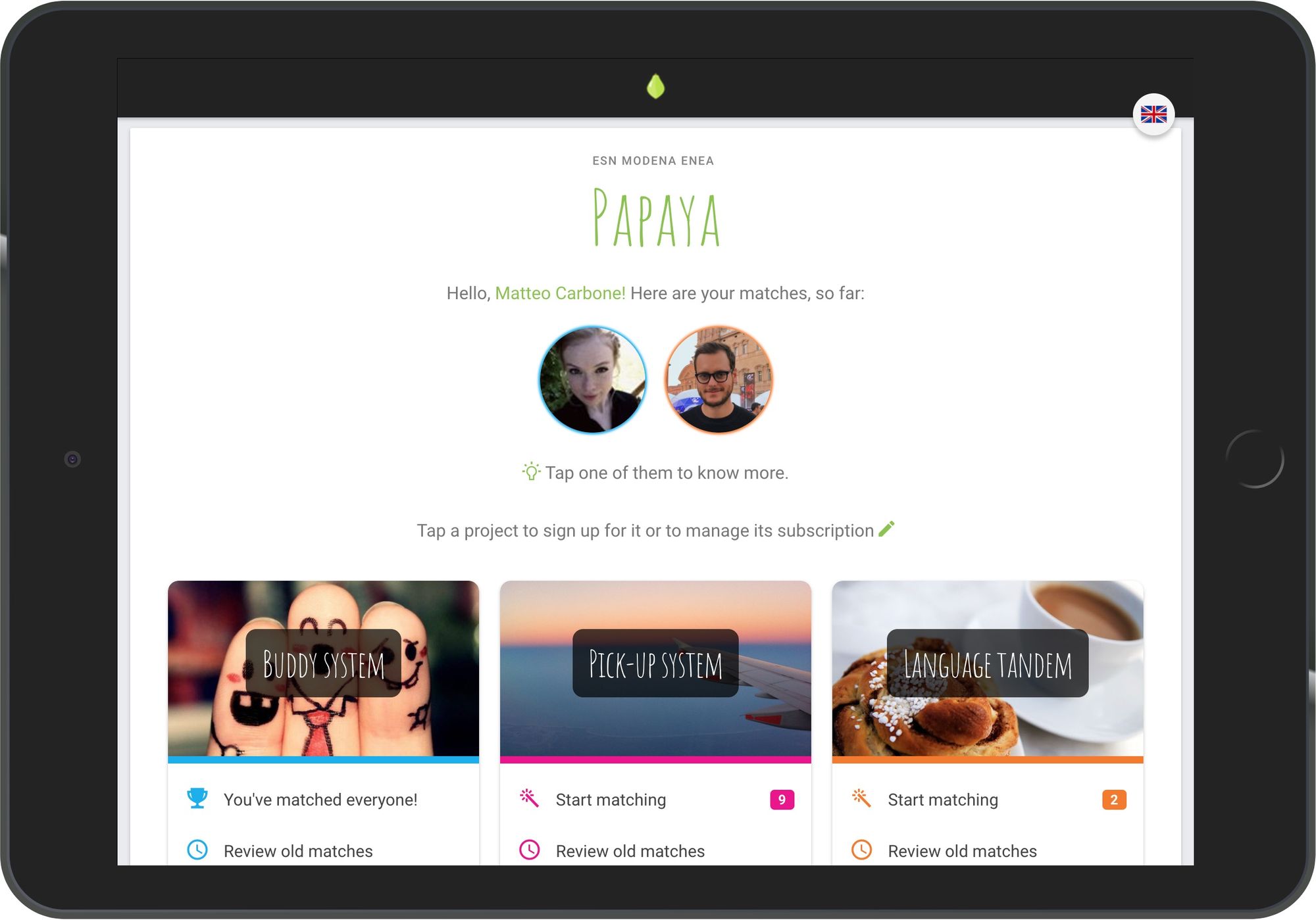 The new UI of Papaya